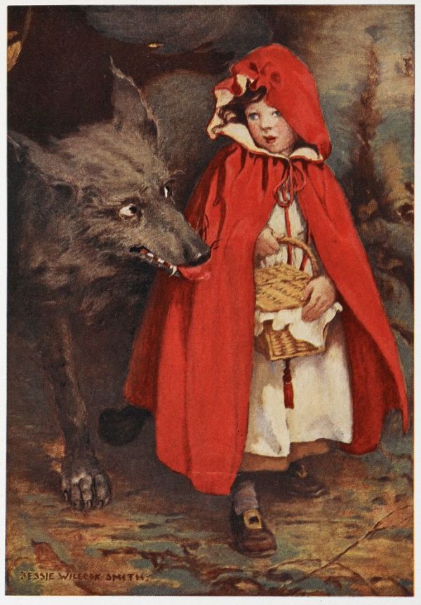 Cappuccetto Rosso e il lupo in un'illustrazione di J. W. Smith (Getty Images)