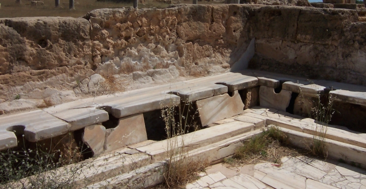 Latrine romane a Leptis Magna, in Libia (Craig Taylor)