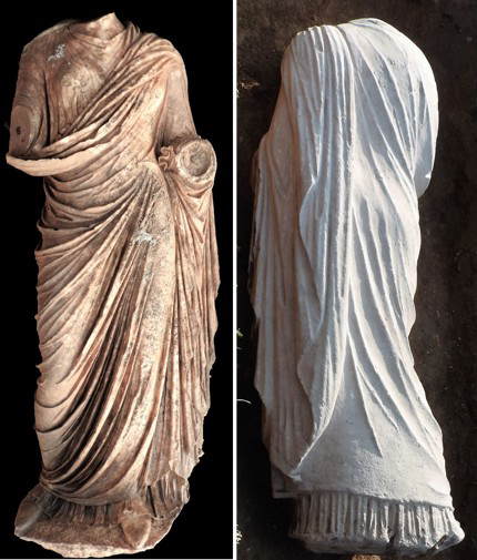 La statua di donna scoperta a Epidauro
